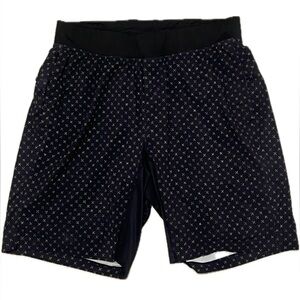 Stylish Navy Patterned Men's Lululemon Shorts